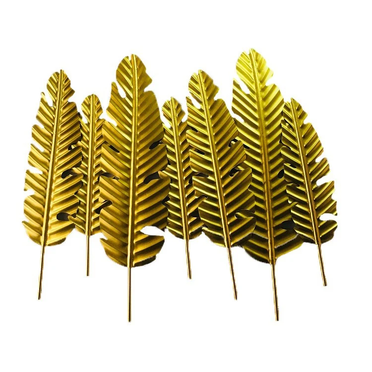 Dekoratives Metallic Blatt Wandkunst Set Karnz