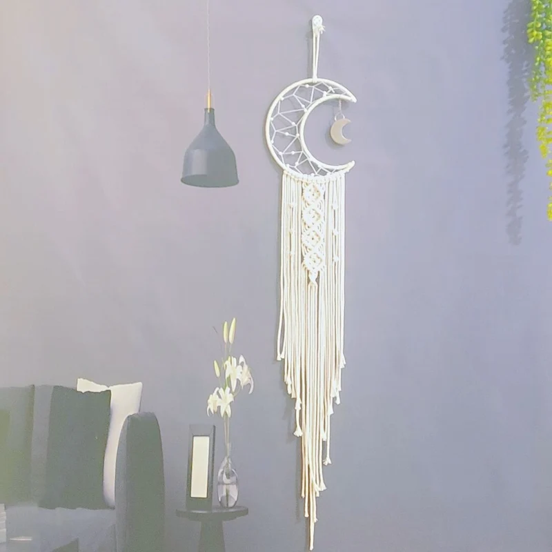 Macrame Mond Wandbehang Karnz