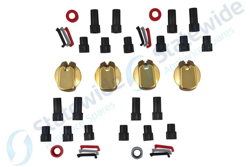 Universal Cooktop Knob GOLD 35mm SKIRT (Pack 4)