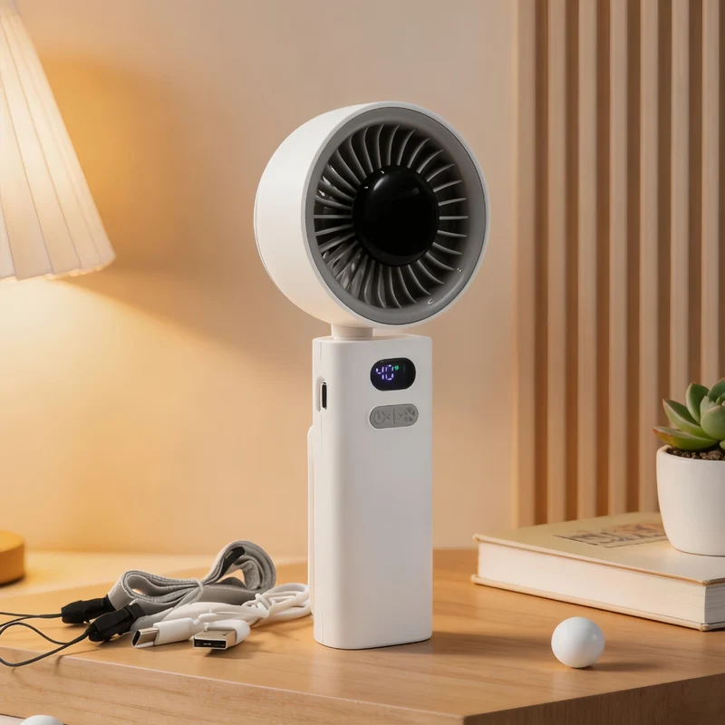 Damen Tragbarer Handventilator mit variabler Geschwindigkeitsregelung und ergonomischem Design Karnz