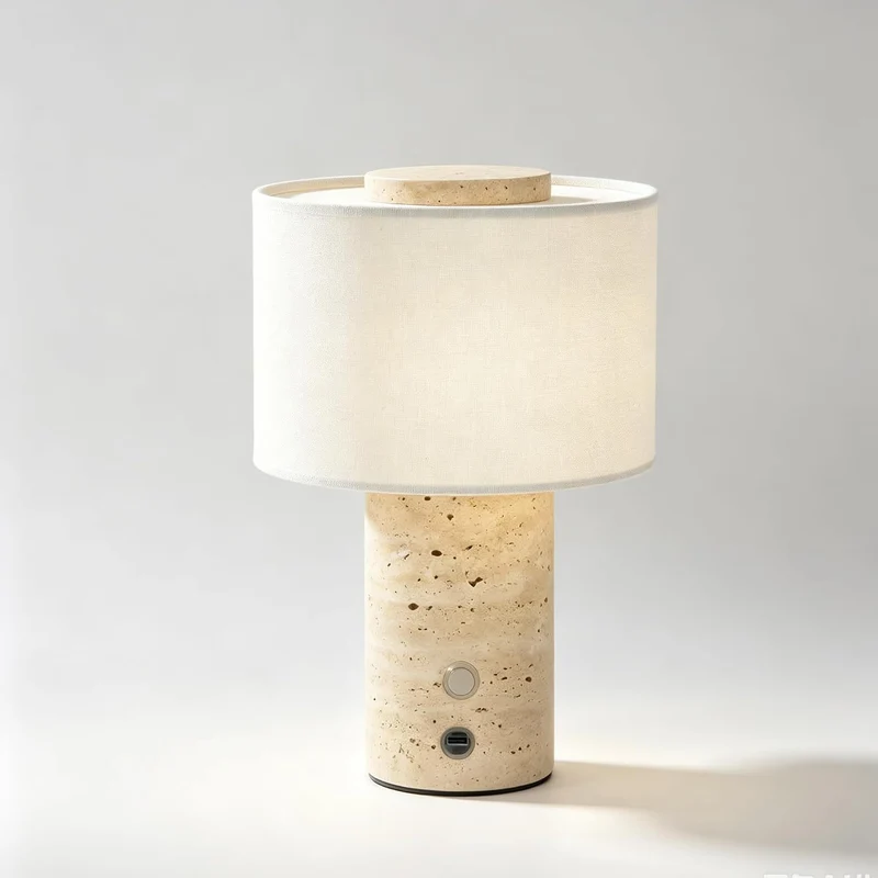 Marmor-Tischlampe mit Touchschalter