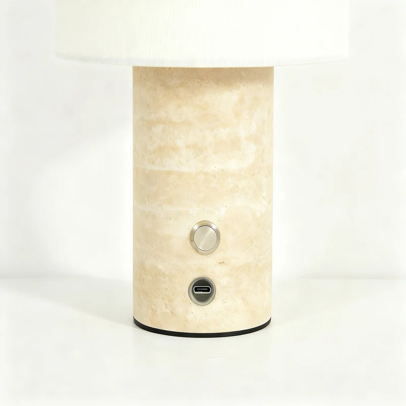 Marmor-Tischlampe mit Touchschalter