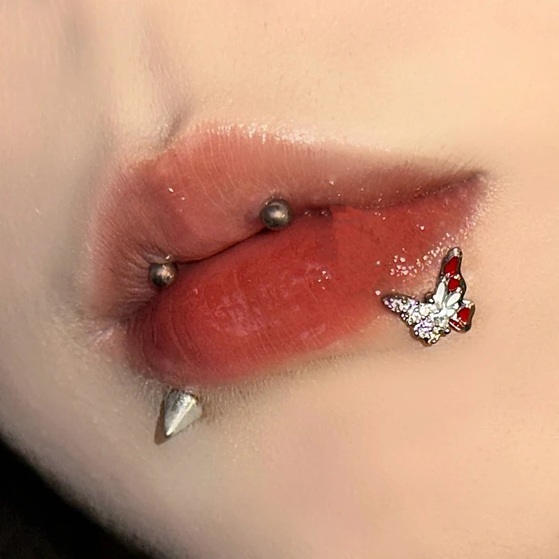 Lippenstecker Edelstahl mit Strass, verschiedene Größen