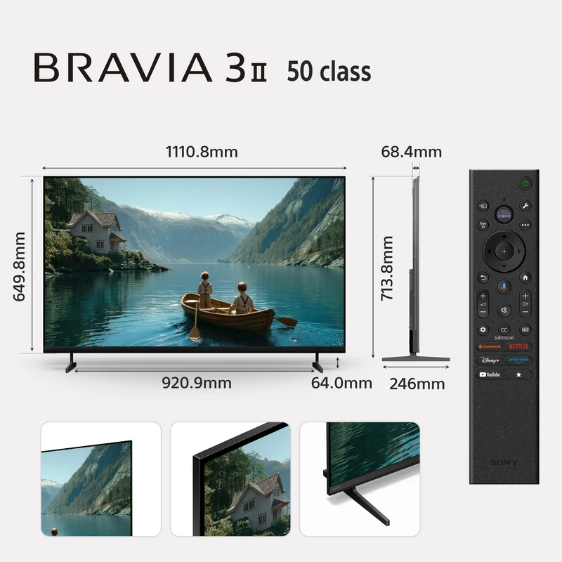 Sony 50" BRAVIA 3 II 4K HDR AI Google TV with Gemini 2026