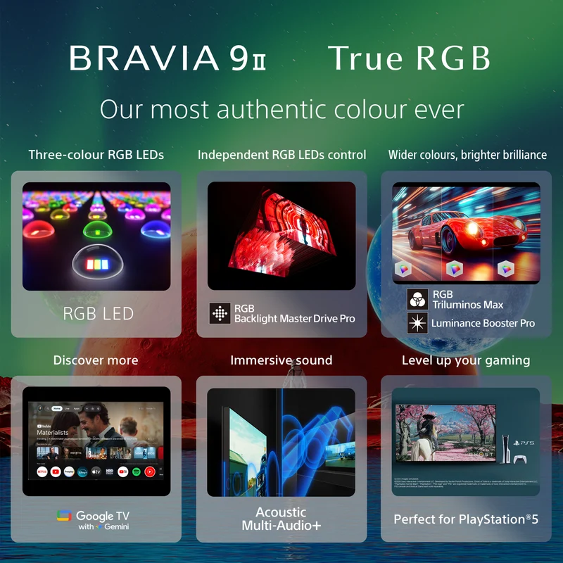 Sony 65" BRAVIA 9 II True RGB 4K AI Google TV with Gemini 2026
