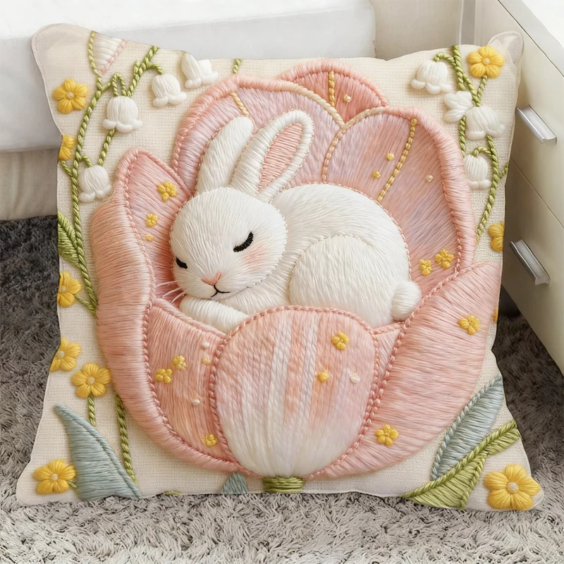 Dekokissen mit Flockstoff, 40–45 cm