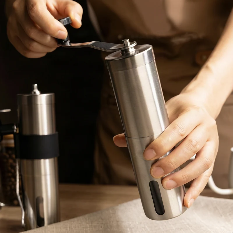 Handkaffeemühle aus Edelstahl