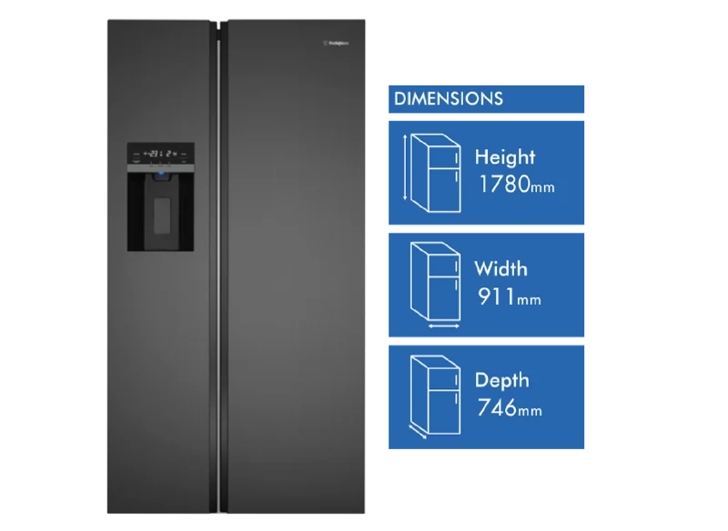 Westinghouse 596L Side By Side Refrigerator