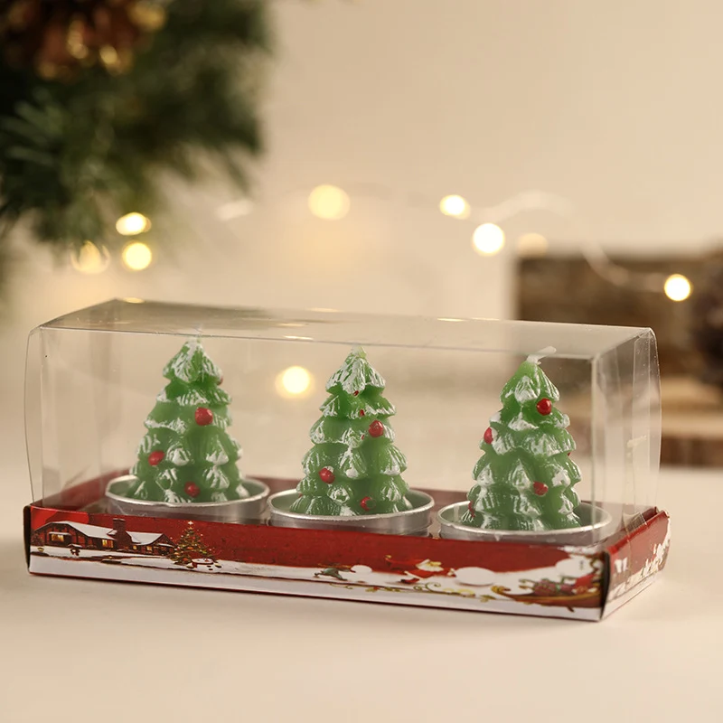 Santa-Figurine-Teelicht-Kerzen-Set für festliche Tischdekoration