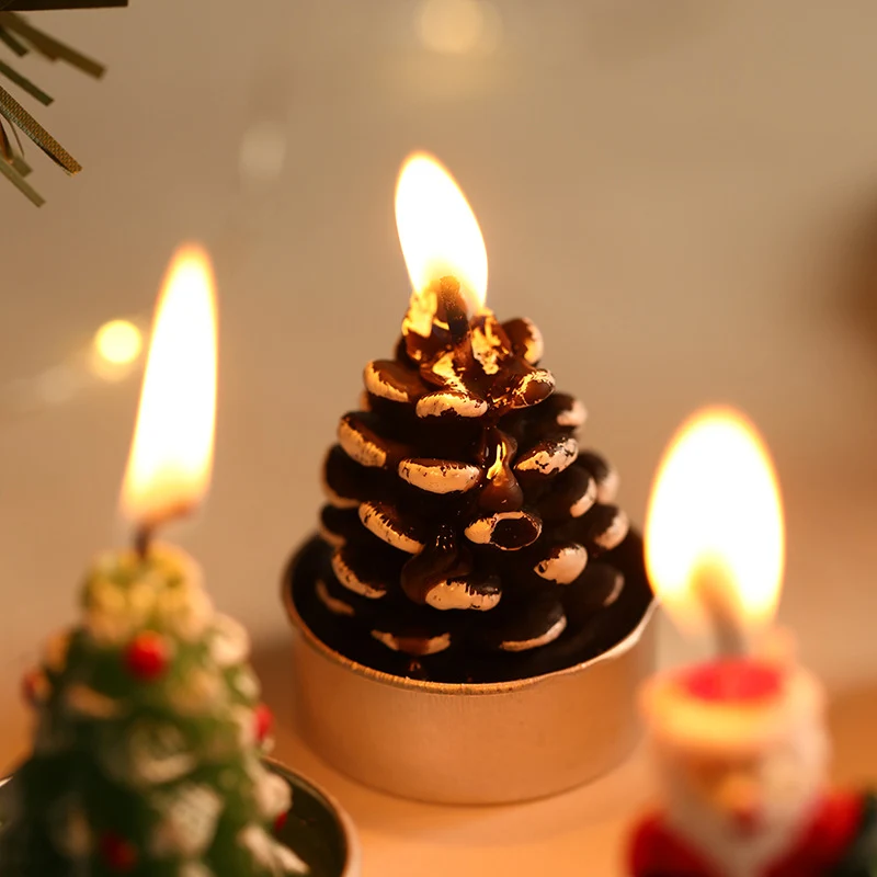 Santa-Figurine-Teelicht-Kerzen-Set für festliche Tischdekoration