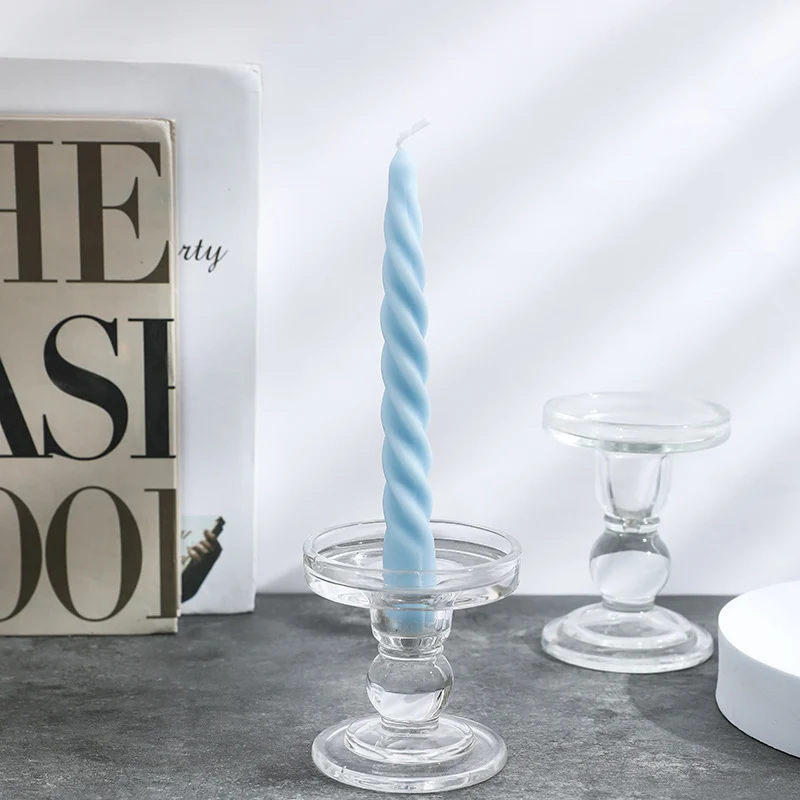 Pressed Glas Sockel Kerzenhalter für Stab- & Säulenkerzen