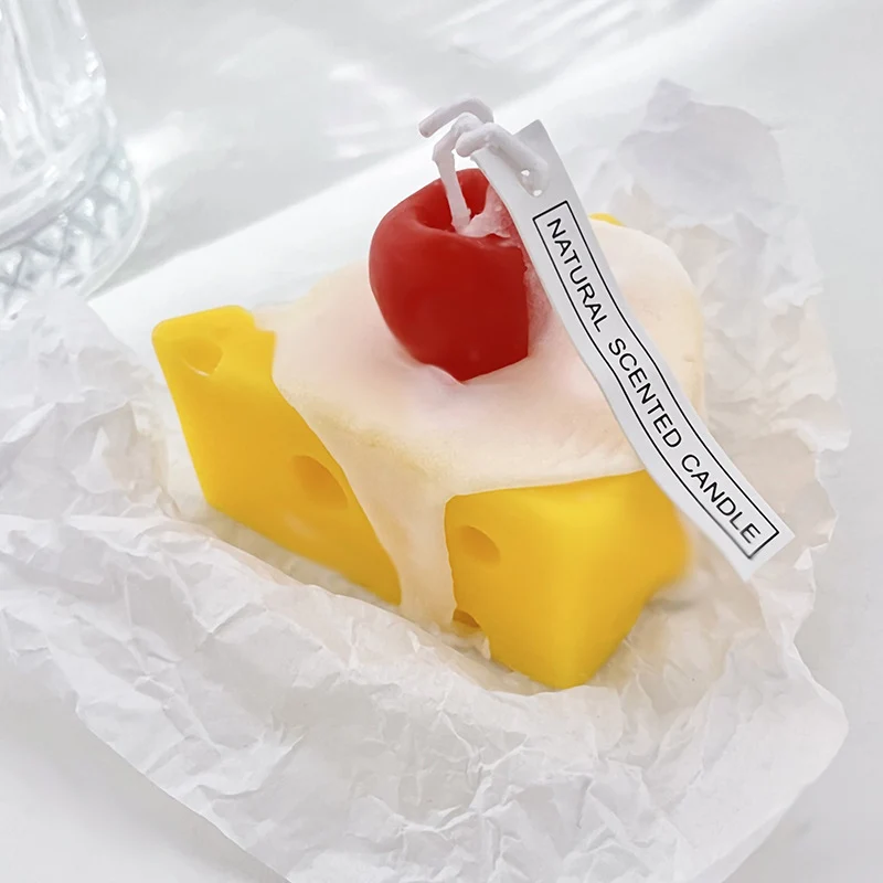 Neuheit Käsekuchen-Style schmelzende Wachs Duftkerze mit Kirschoberteil