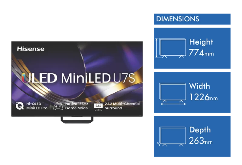 Hisense 55" U7SAU 4K ULED MiniLED 165Hz TV 2026