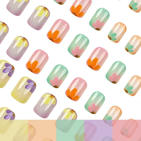 Floral Design Acryl Nagelset Karnz