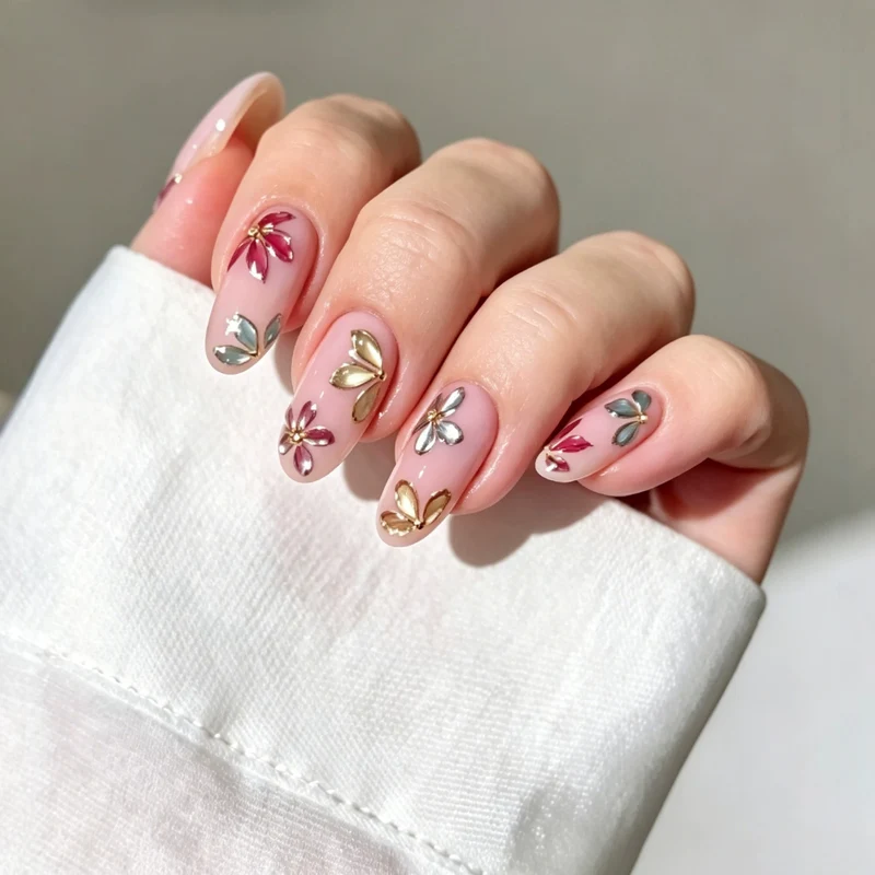 Blumen dekorative Nagelverzierungen Karnz