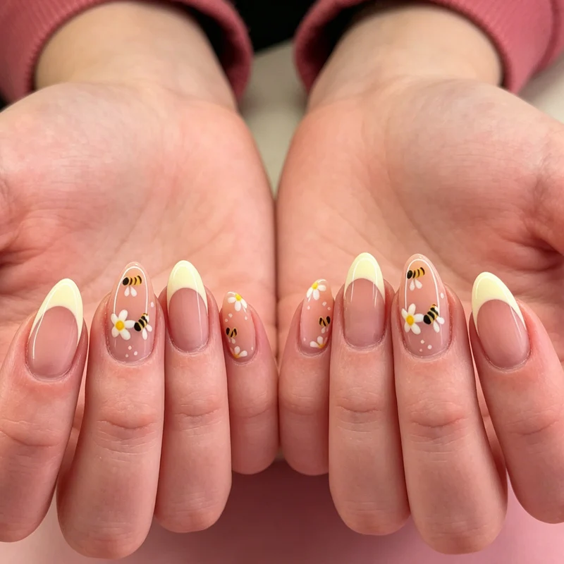 Blumen-Bienen-Themen-Nagelkunst-Verstärkungen Karnz