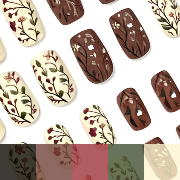 Blumeninspirierte Gel-Nail-Art Karnz