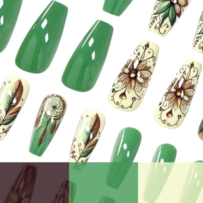 Florale inspirierte artikulierte Nagelverzierungen Karnz