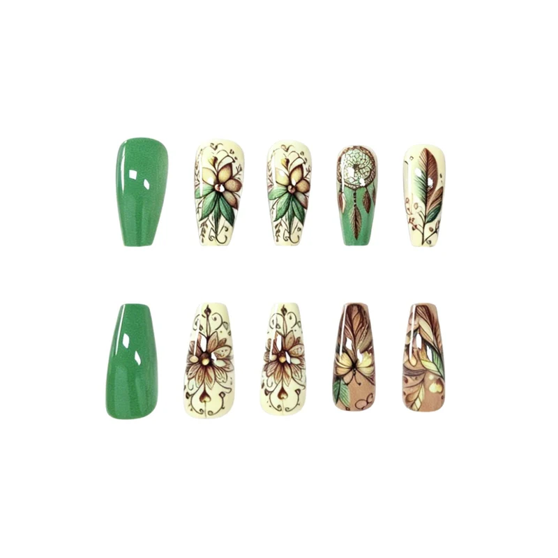Florale inspirierte artikulierte Nagelverzierungen Karnz