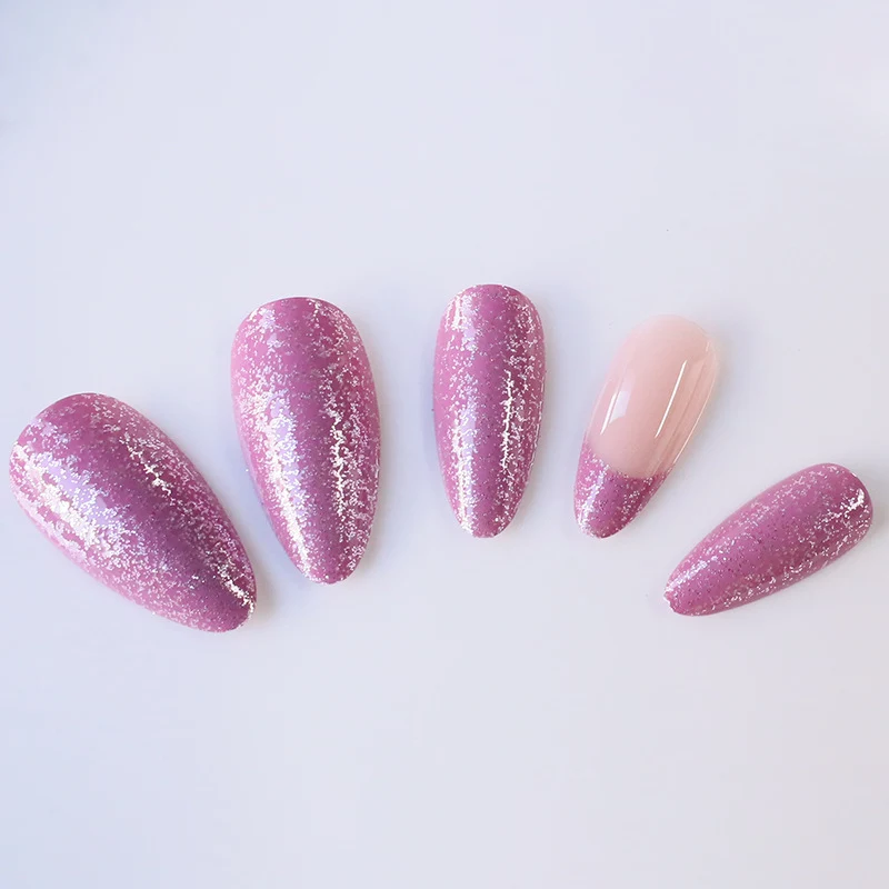 Floral Glitter Nagelkunst Extensions Karnz