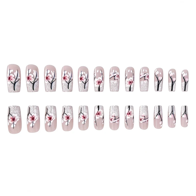 Blumiger Glitter Acryl-Nagelverzierung Karnz