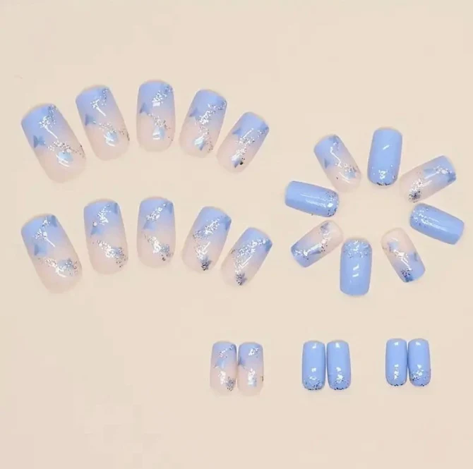 Floral Glitter Acryl Nagelkunst Verbesserungen Karnz