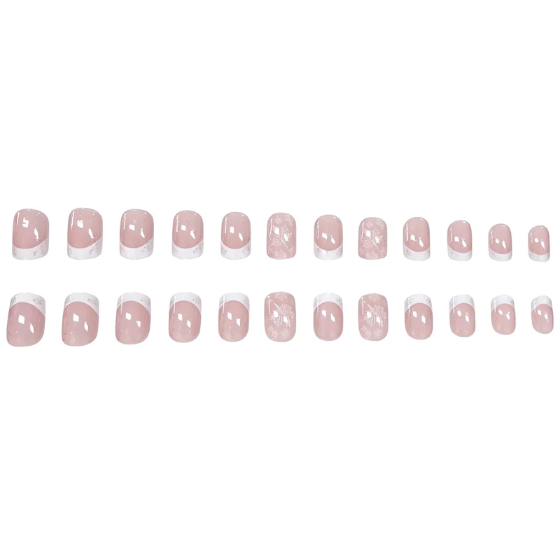 Florale Französische Spitze Nagelverzierungen Karnz