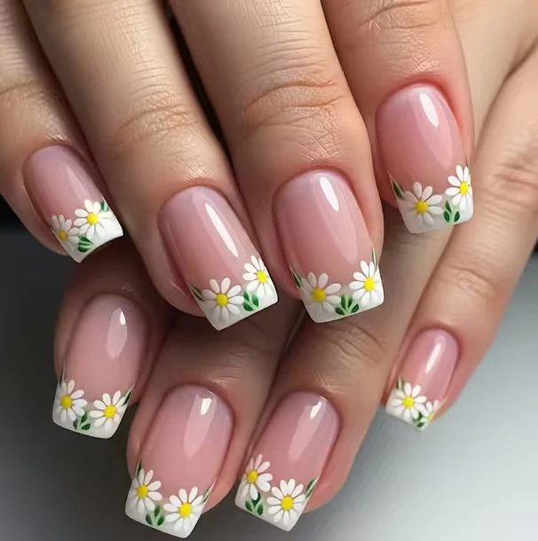 Florale Französische Tipp Nagelverlängerungen Karnz 1789915351