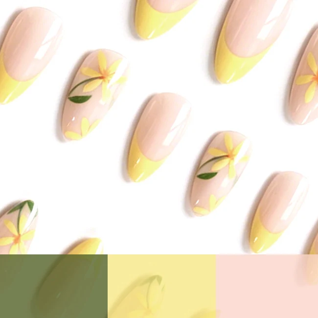 Blumige Französische Spitze Nagelkunst Karnz