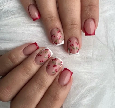 Floral French Tip Nail Art Karnz 1789914984