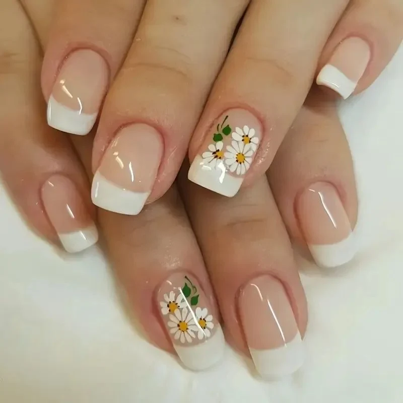 Florale Französische Spitze Acrylnagelverstärkungen Karnz