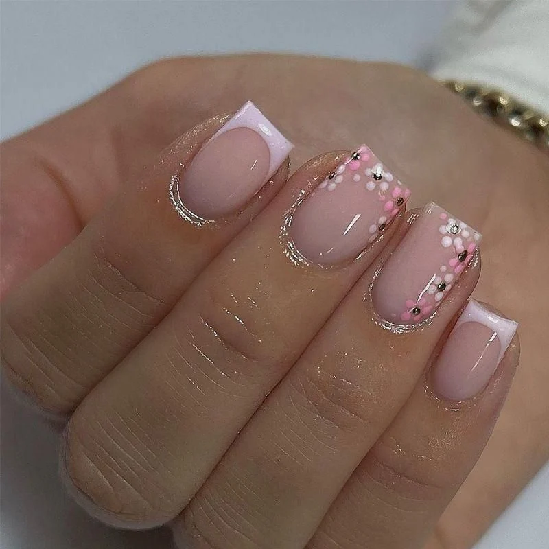 Florale Französische Spitze Acrylnagelverstärkungen Karnz