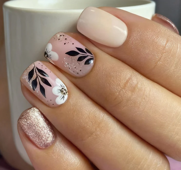 Florale Französische Spitze Acrylnagelverstärkungen Karnz