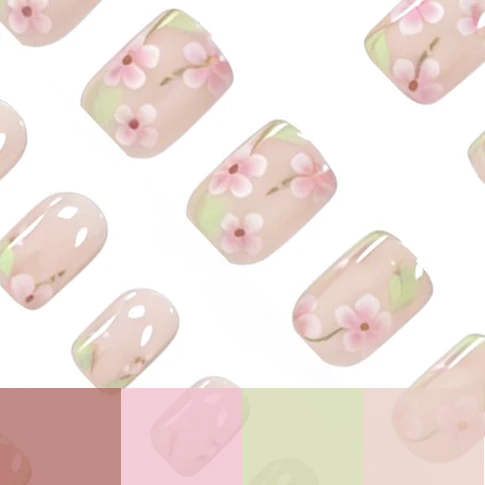 Blumenverzierte Nagelkunstverzierungen Karnz
