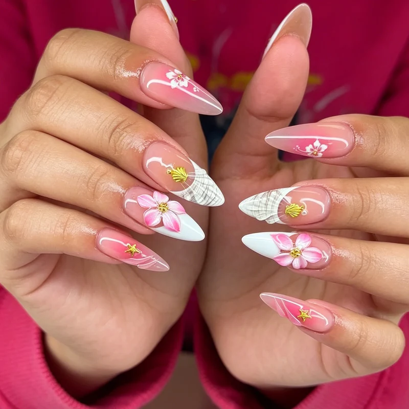 Florale Eleganz Nageldekoration Karnz